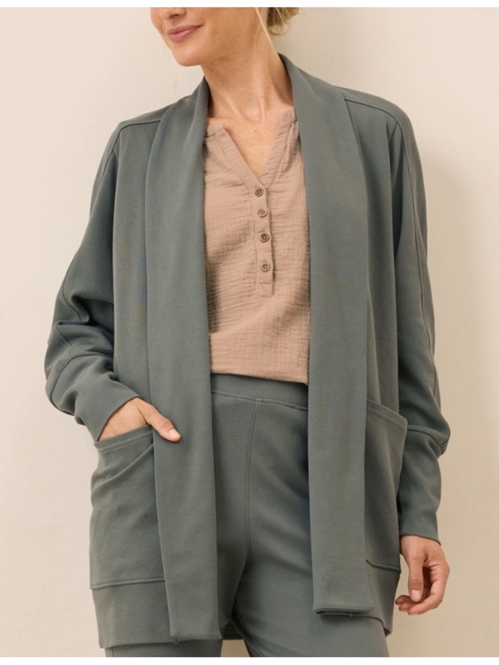 NWOT Pact Organic Airplane Wrap Cardigan Black Size XS/S Oversized Dolman Sleeve